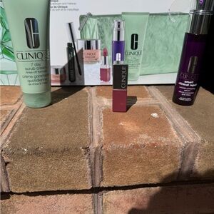 Clinique smart clinical repair serum, lipstick & face scrub